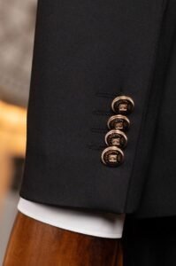 Black & Gold Double-Breasted Enamel Suit - Image 3